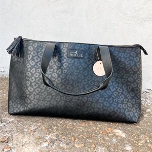 Hollis Black Leopard Travel Bag